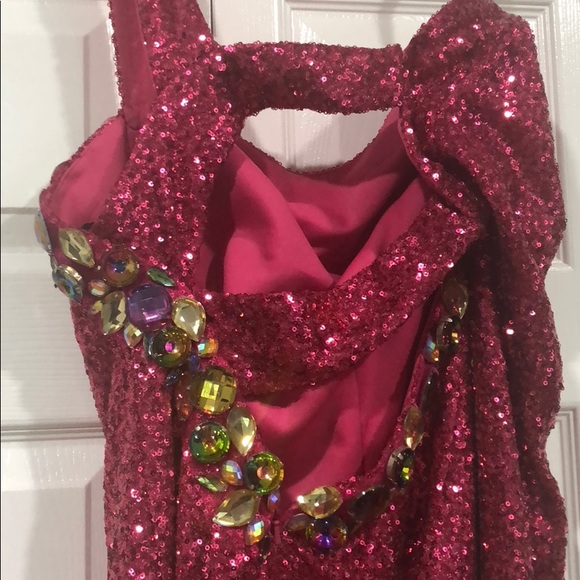 👗Hot Pink 💓one sleeve Homecoming/ cocktail dress - Picture 8 of 8